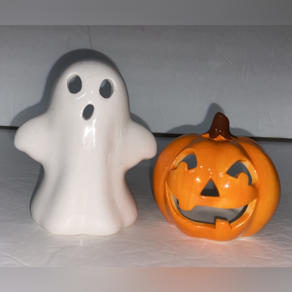 2pc Halloween Ceramic Small Candle Holders
